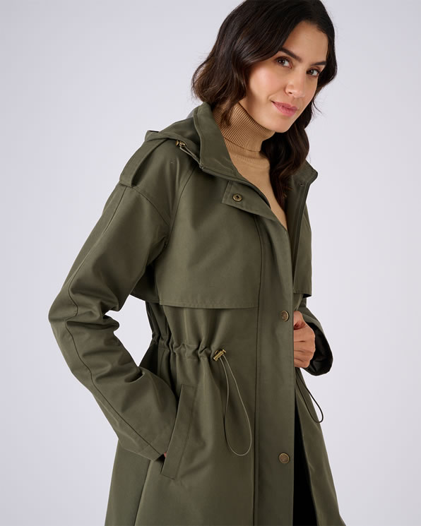 Lange parka in trenchcoatstijl