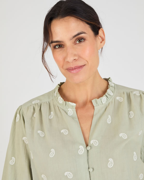 Wijde blouse van zuiver biologisch katoen
