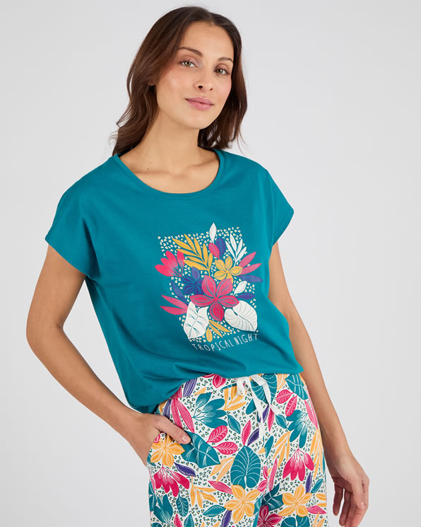 Pantalon de pyjama en maille jersey pur coton