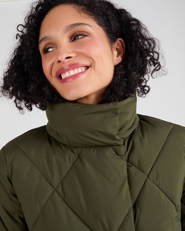 Thermolactyl parka met asymmetrische sluiting