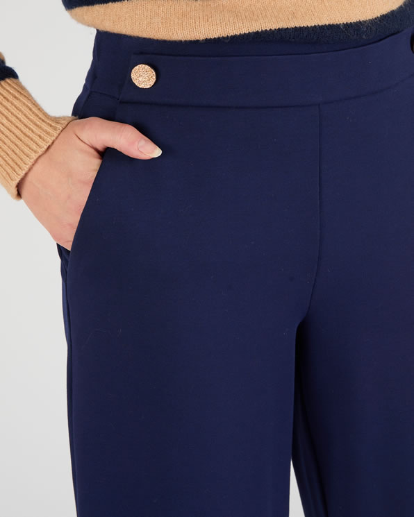 Slip-on broek in milanobreisel