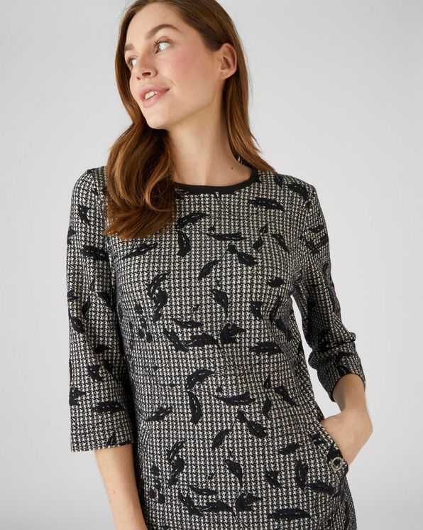 Stretchjurk in milanotricot met jacquard