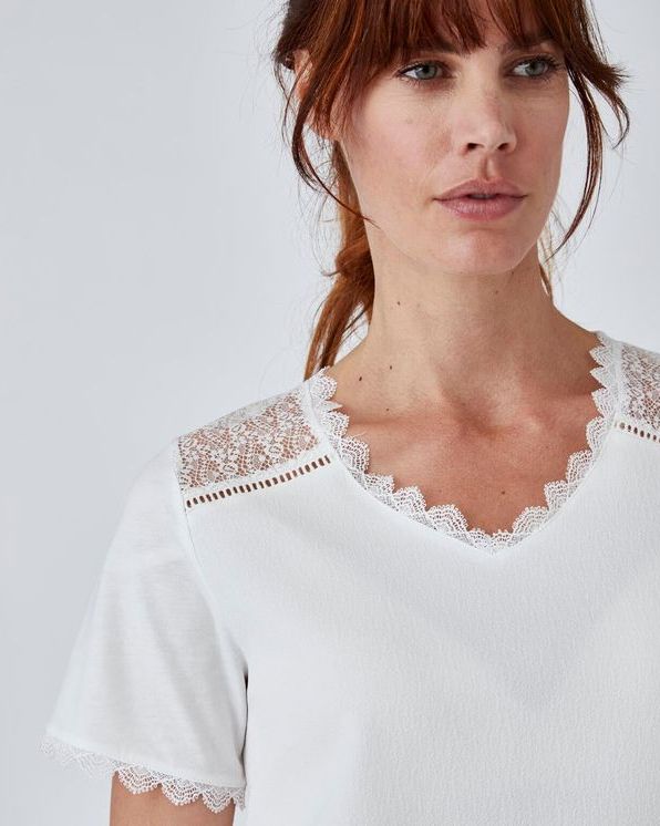 Top dentelle bi-matière