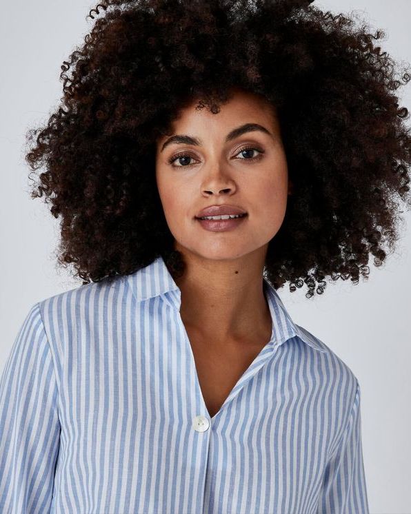 Blouse rayée et fils métallisés