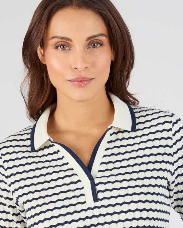 T-shirt pointillé, effen of gestreept