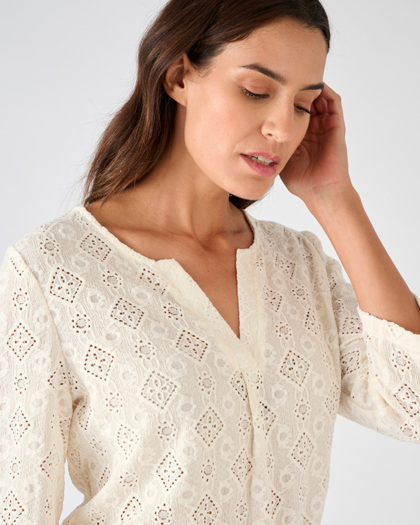 T-shirt maille jacquard texturée