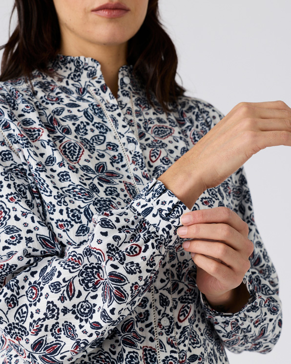 Chemisier col volanté pure viscose Lenzing™ EcoVero™