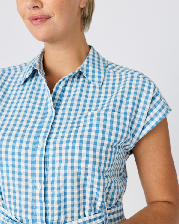 Overhemdjurk wafelstructuur stof