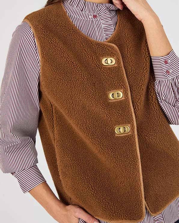 Vest mouwloos fleece teddy