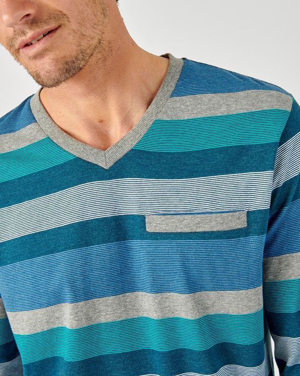 Pyjama rayé maille jersey coton mélangé