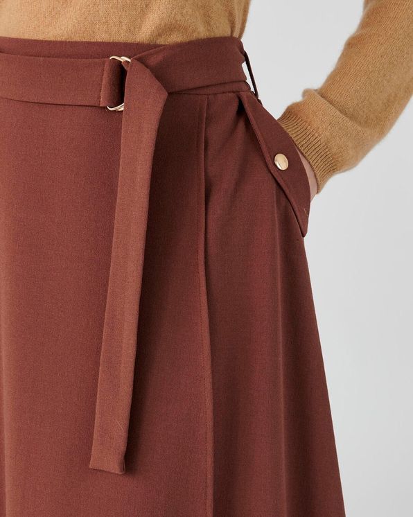 Jupe effet portefeuille en crêpe stretch