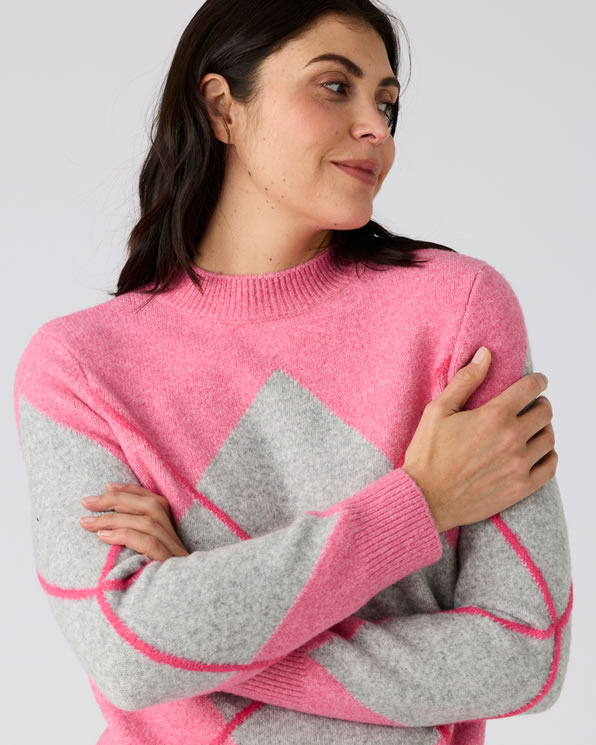 Trui jacquard tricot met Thermolactyl-label