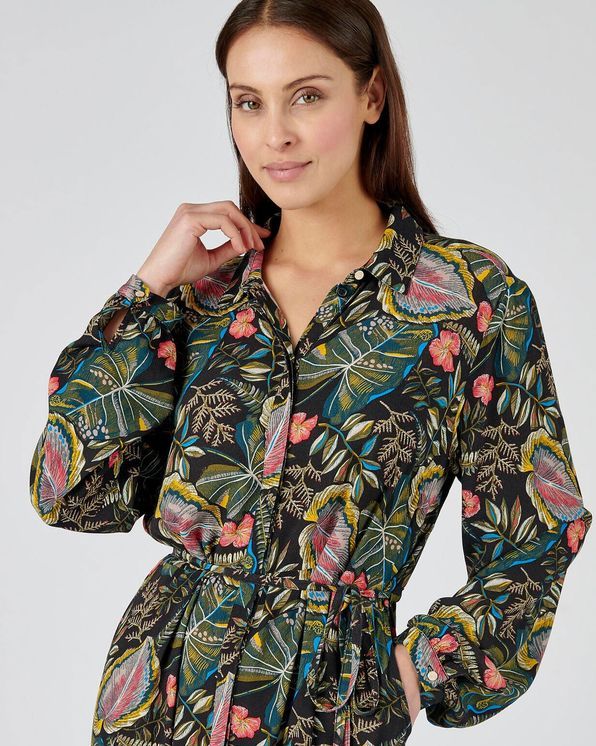 Hemdjurk in crêpe, pure viscose Lenzing™ EcoVero™