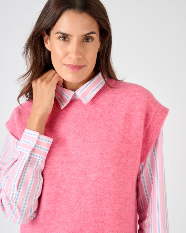 Pull sans manches toucher doux