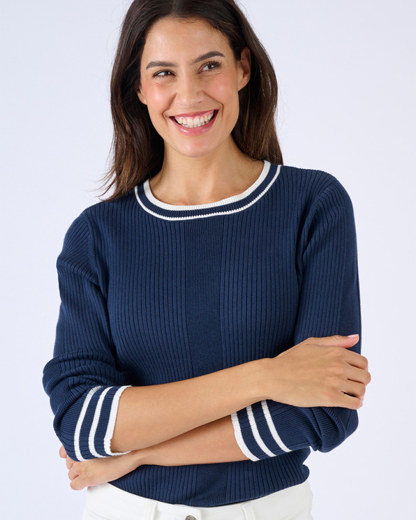 Trui platte rib fantasie