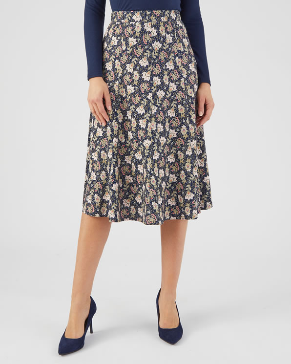 Rok in stretchtricot met print
