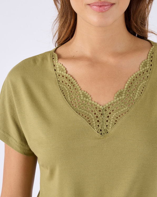 Shortama kanten halslijn