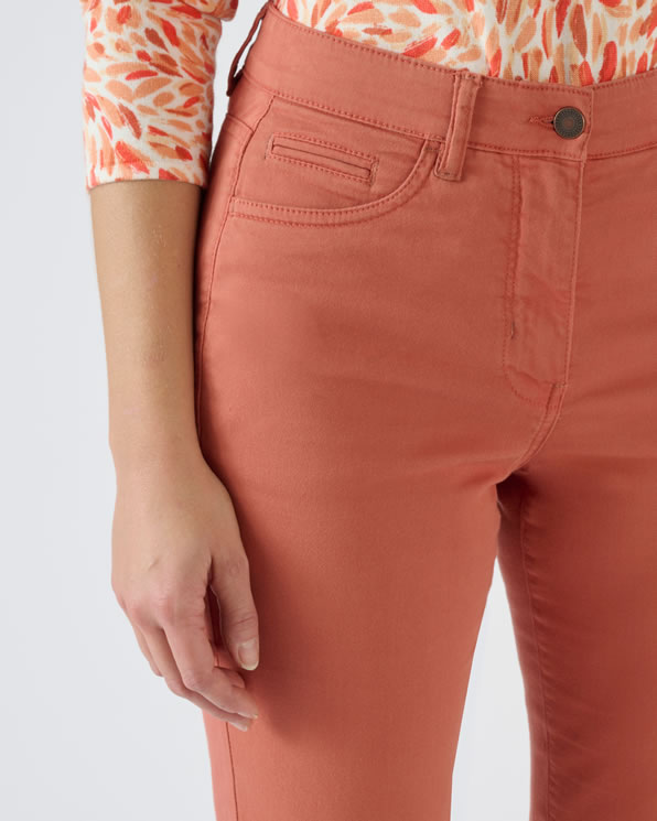 7/8-broek in stretchkatoen, model met 5 zakken