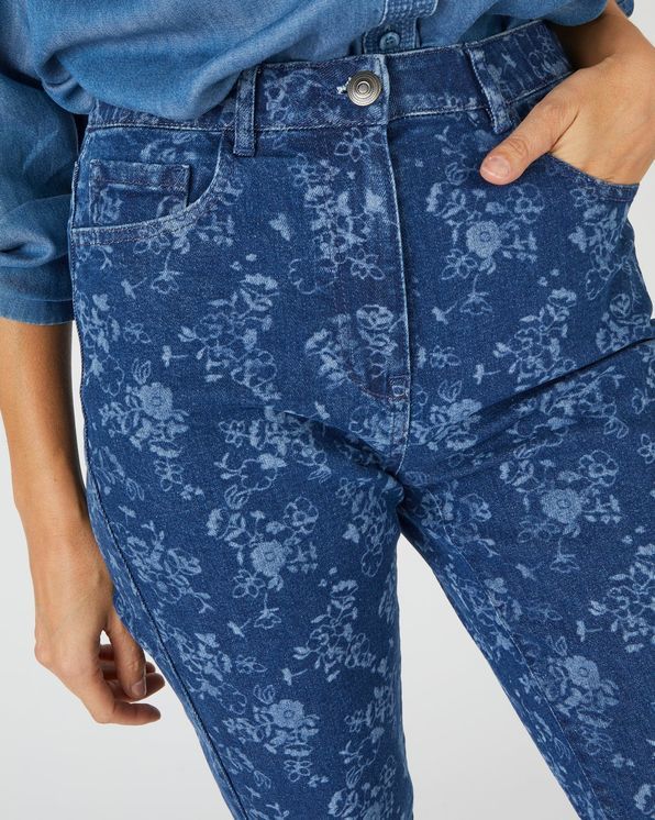 7/8-jeans met print, 5-pocketmodel