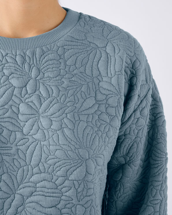 Sweat maille jacquard embossé