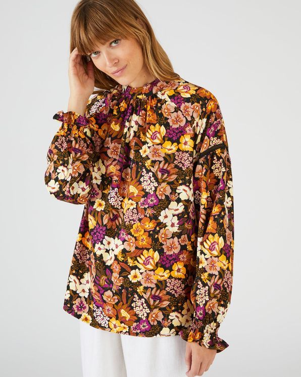Gebloemde blouse in viscose Lenzing™ EcoVero™