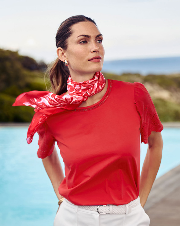 Foulard fleuri pure soie