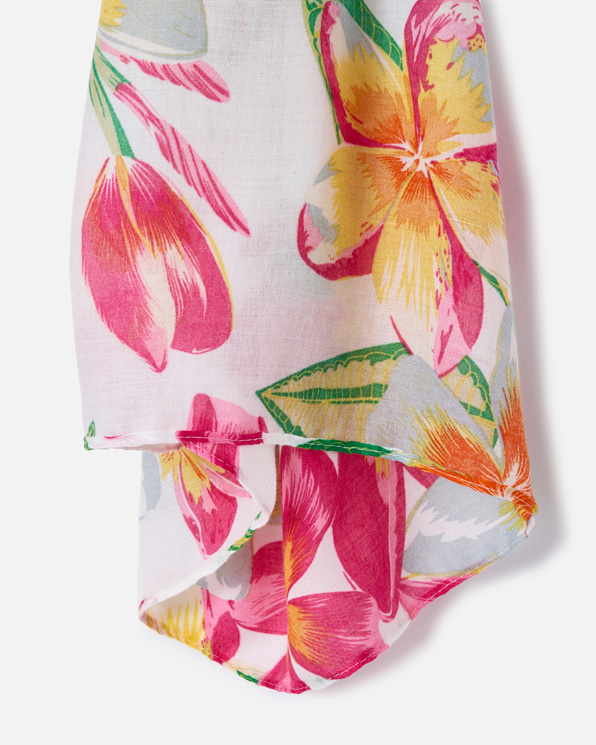 Foulard sjaal voile tropische bloemen.