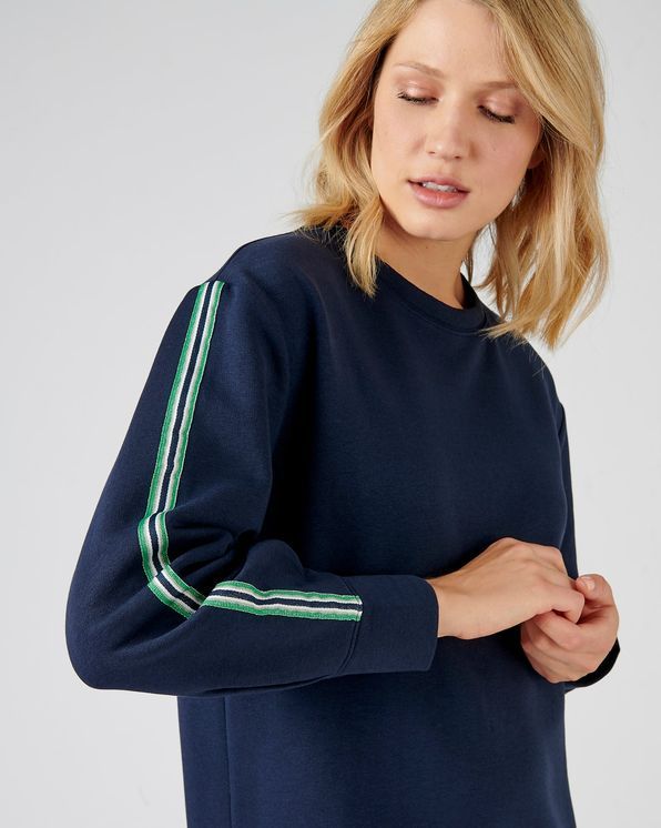 Robe sweat coton mélangé biais contrastant