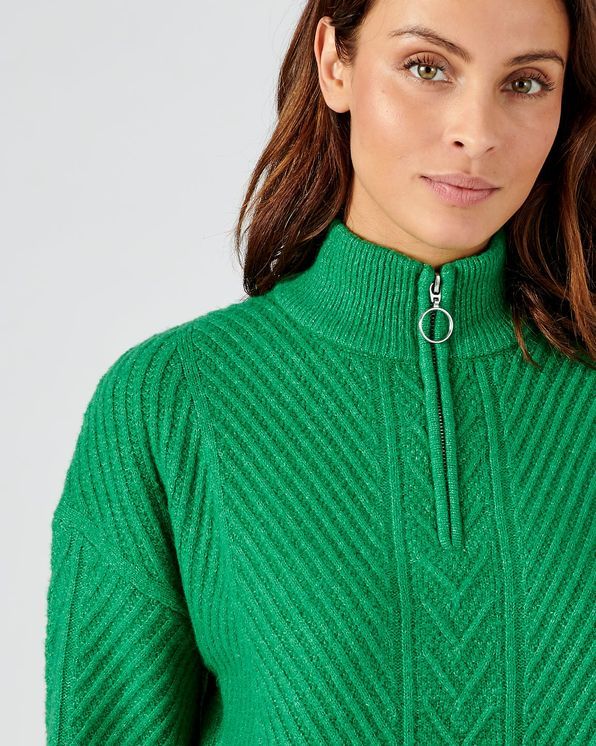 Pull met opstaande kraag in wolmix en Thermolactyl®