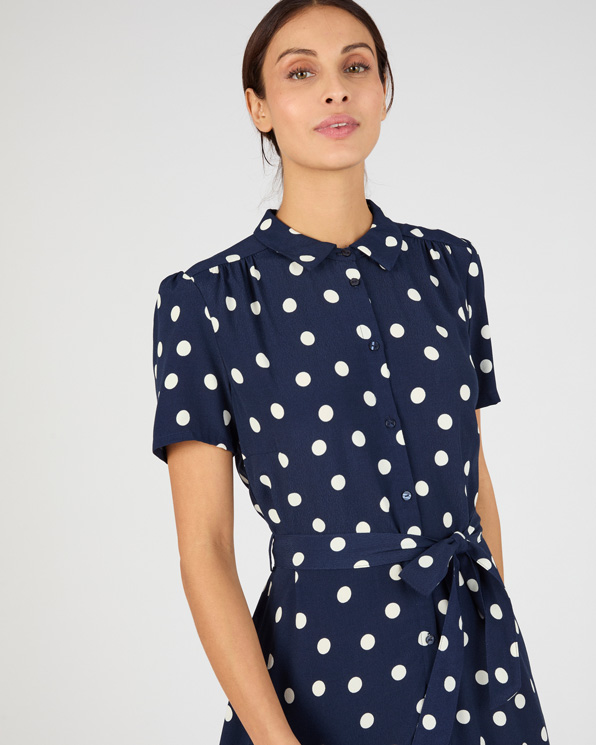 Overhemdjurk stippenprint soepele viscose