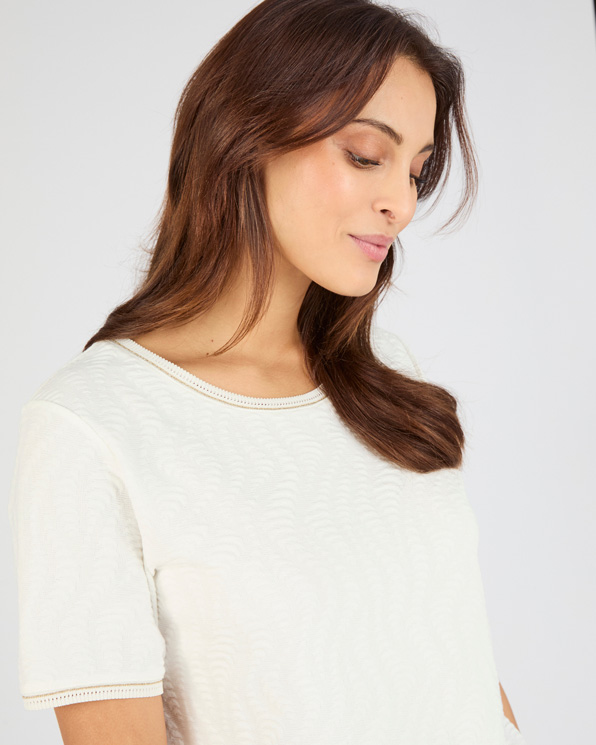 T-shirt jacquard tricot reliëf