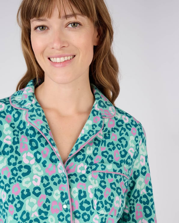 Pyjama met knopen Gebloemd jerseytricot in Thermolactyl