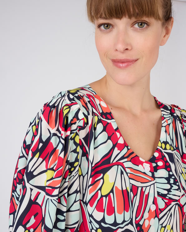 Soepele jurk met print, Climatyl®