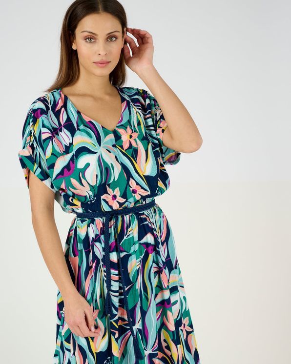 Robe Crépon tropical fibres pure viscose Lenzing™ EcoVero™