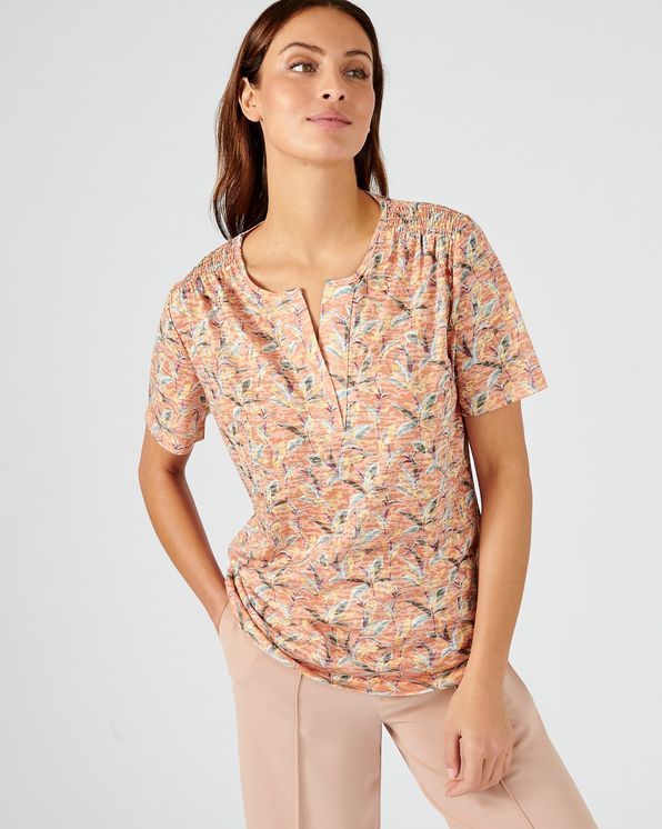 T-shirt maille dévorée imprimée