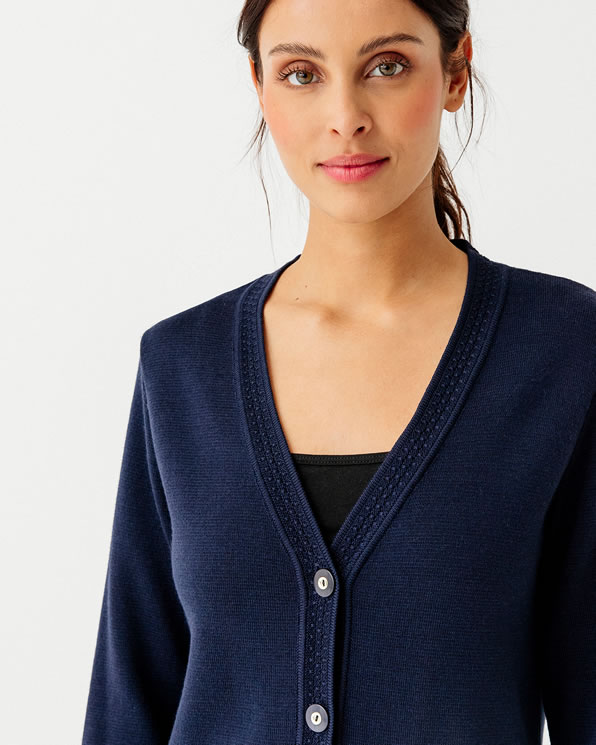 Cardigan in milanotricot met merinoswol