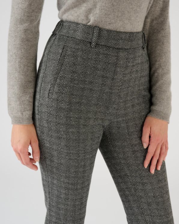 Broek pull-on van gemerceriseerd jacquard breisel