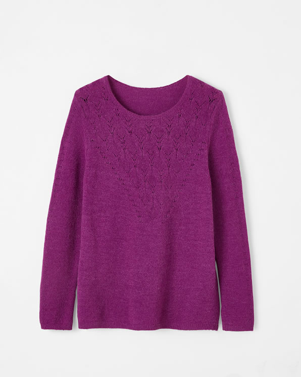 Pull in ajourtricot, alpacamix
