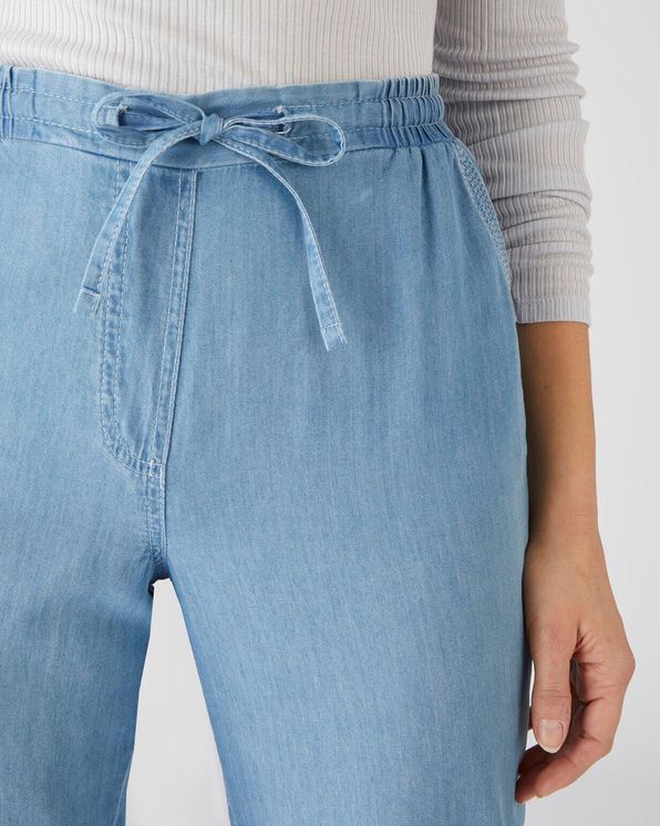 Broek rechte pijpen Chambray, zuiver katoen