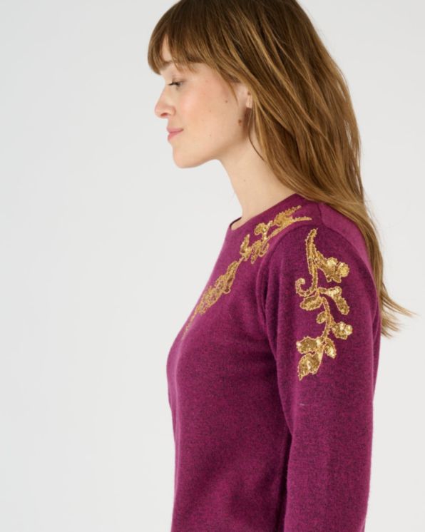 Pull sequins et perles fantaisie Thermolactyl