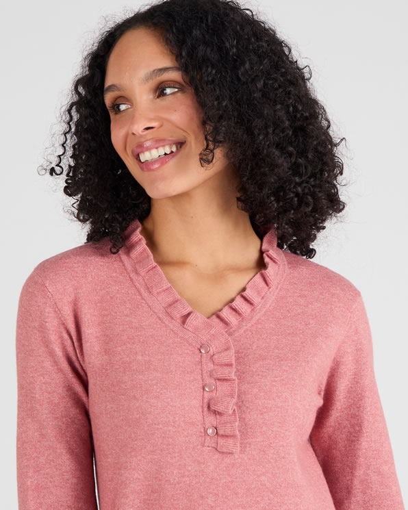 Trui kraag met volant mix van wol