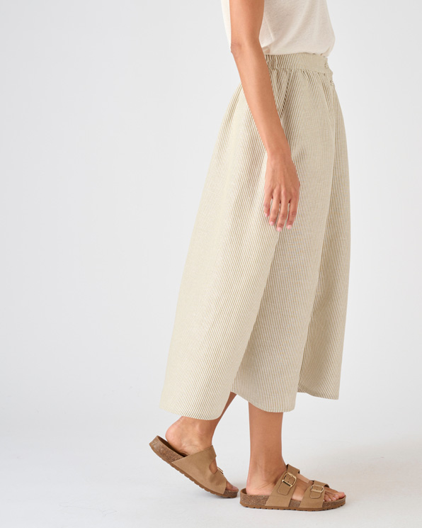 Rok gestreept mix linnen en viscose