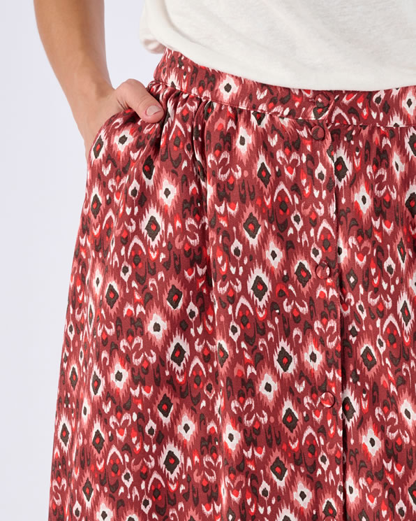 Rok knoopsluiting crêpe stof