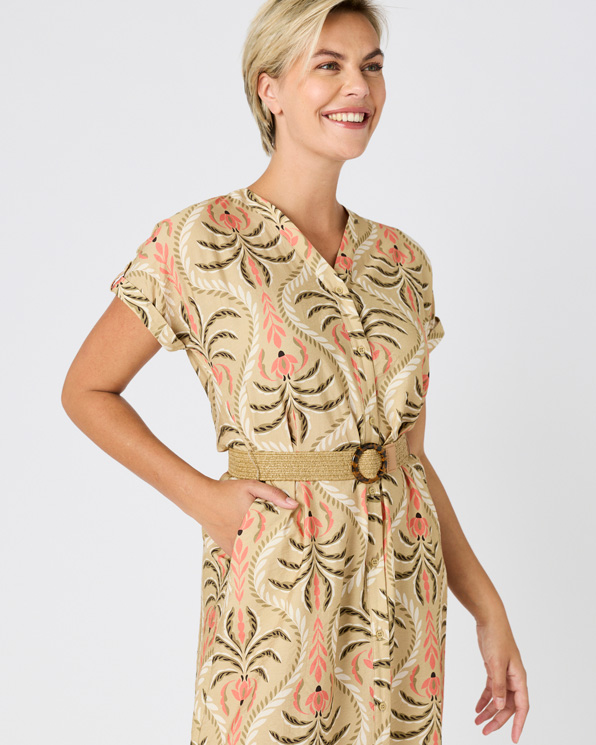 Robe gaufrée + ceinture