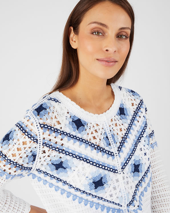 Pull crochet gra