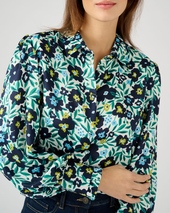 Gebloemde blouse in modal