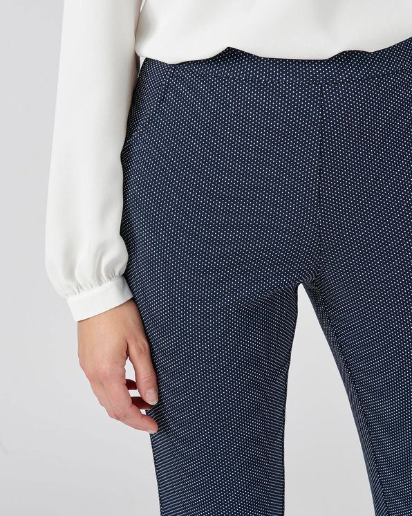 Pull-on broek, soepele jacquard met stipjes