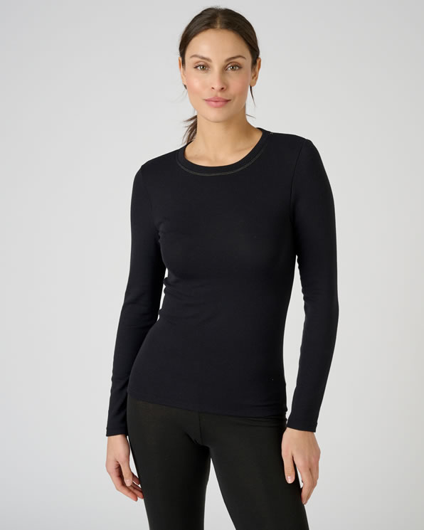 T-shirt fine côte Thermolactyl Sensitive, col rond