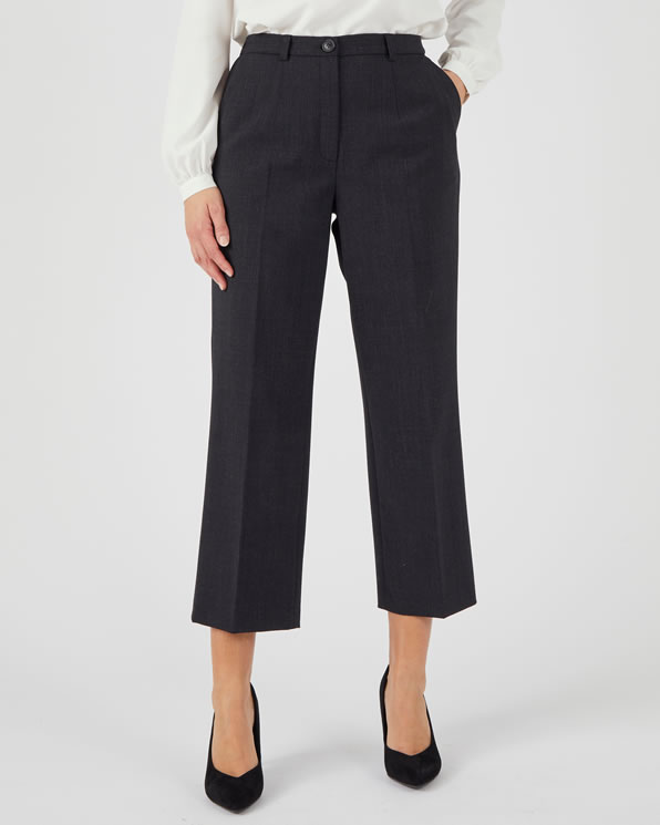 Pantalon large mélange laine bi-stretch