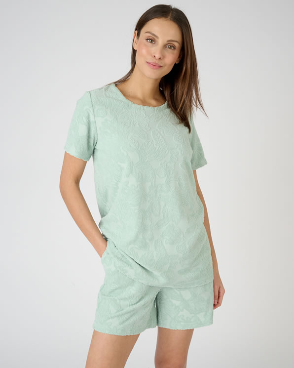 Shortama badstof gestructureerd jacquard